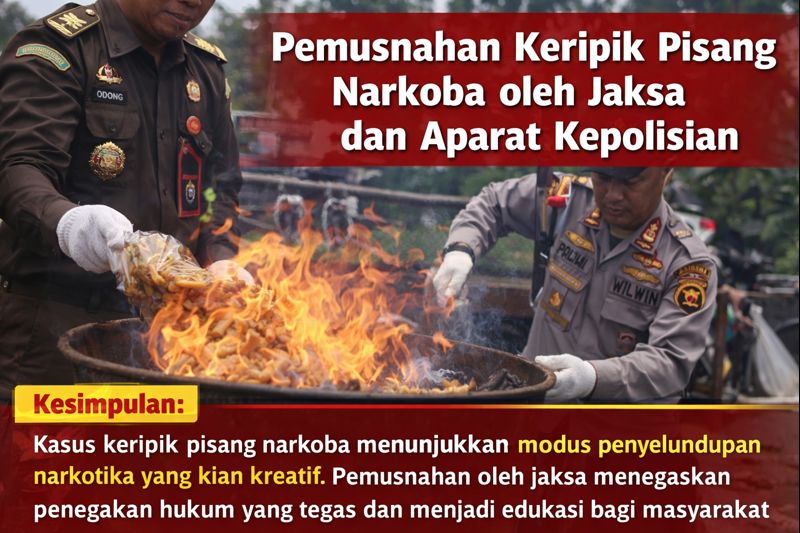 Pemusnahan keripik pisang narkoba