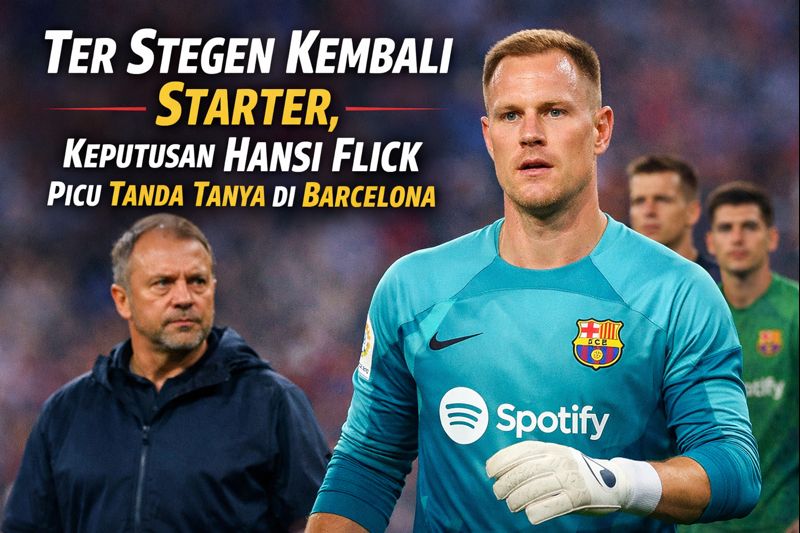 Marc Andre Ter Stegen mengenakan jersey Barcelona saat tampil melawan Guadalajara di Copa del Rey