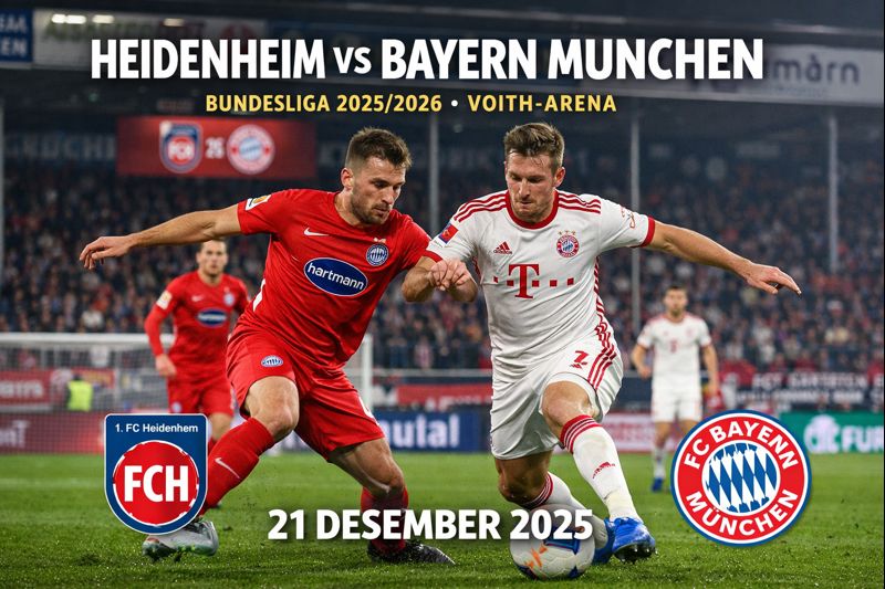 Pertandingan Heidenheim vs Bayern Munchen di Bundesliga 2025/2026 di Voith-Arena