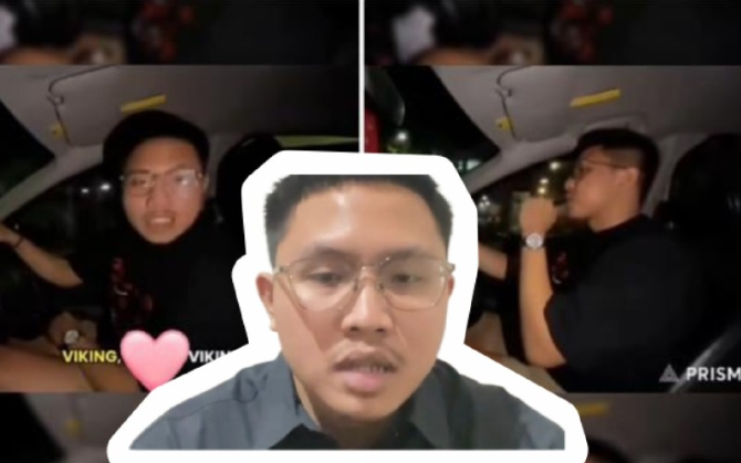 “Kolase gambar Resbob seorang pria berkacamata duduk di dalam mobil pada malam hari. Di sebelah kiri terlihat pria tersebut menoleh ke arah kamera, sementara di sebelah kanan ia sedang menyetir. Di bagian tengah terdapat potongan gambar wajah pria yang sama dengan latar putih.”